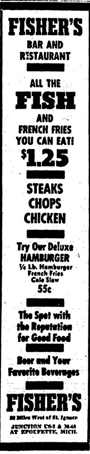 Cut River Inn (Fishers Bar and Restaurant, Callihans) - Apr 21 1955 Article (newer photo)